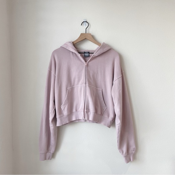 Aritzia TNA Terry Fleece Boyfriend Boxy Zip Up Hoodie Lilac Sugarplum 
Size M - Picture 6 of 10